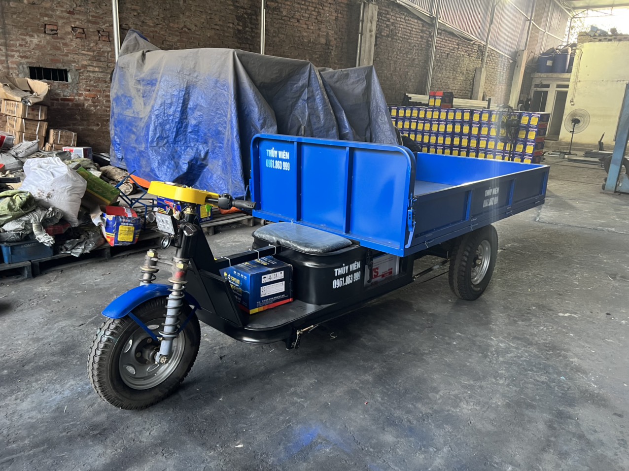 Xe điện chở hàng 1tấn thùng lửng 